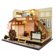 Cool Beans Boutique Miniature DIY Dollhouse Kit Wooden Japanese Home Forest Lodge with Dust Cover - Architecture Model kit (English Manual)