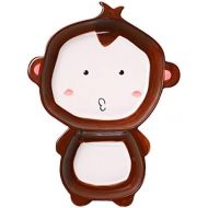 Cool Lemon Cute Cartoon Monkey Shape Ceramic Porcelain Kids Children Divided Plate Dishes Tray Dinnerware Gift For Kids