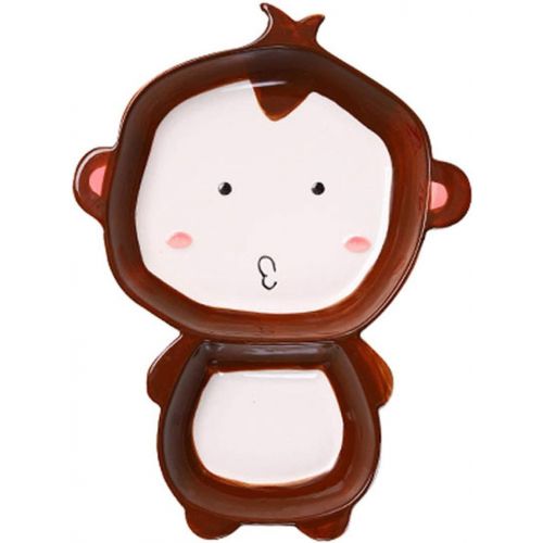  Cool Lemon Cute Cartoon Monkey Shape Ceramic Porcelain Kids Children Divided Plate Dishes Tray Dinnerware Gift For Kids