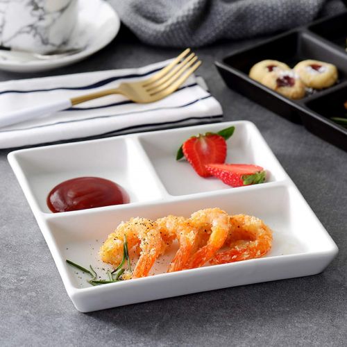  Cool Lemon Ceramic Porcelain Simple Matte Square Salad/Steak/Dessert/Fruit/Bread/Dinner Plate Dishes Tray Dinnerware Tableware Divided Plate Tray Dishes for Breakfast Lunch