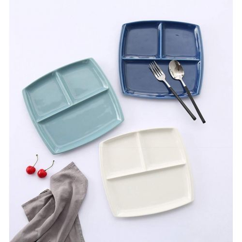  Cool Lemon Nordic Style Ceramic Pure Color Rectangular Divided Dinner Plate Dishes Tray Dinnerware Tableware for Breakfast Lunch