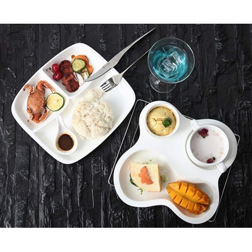  Cool Lemon Ceramic Porcelain Butterfly Relief White Salad/Steak/Dessert/Fruit/Bread/Dinner Plate Dishes Tray Dinnerware Tableware Divided Plate Tray Dishes for Breakfast Lunch