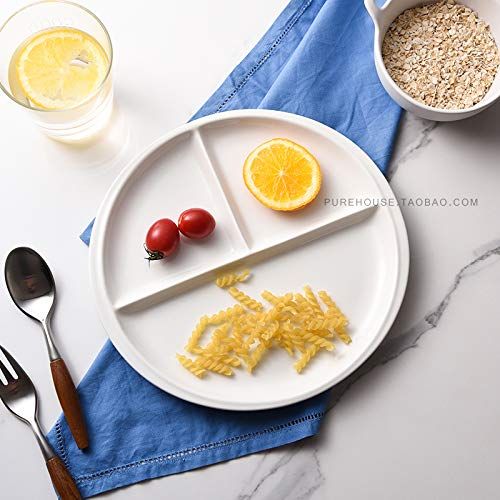  Cool Lemon Simple Ceramic Ellipse Pure Color Divided Plate Dishes Tray Dinnerware Tableware Luncheon Plates/Salad Plates/Dishes