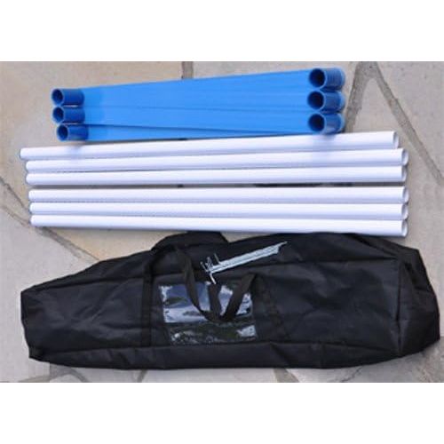  Cool Runners Agility Weave Poles Adjustable 6 Pole Set with Carrying Case and Grass Stakes