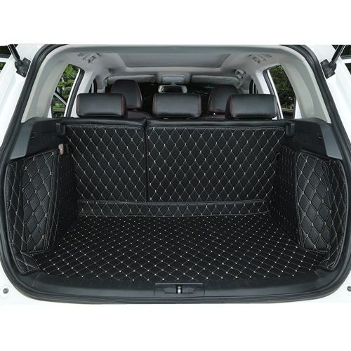  Cool car automotive Cool car Custom fit Cargo Mat boot liner Waterproof full covered cargo liners Leather Boots Liner Pet Mats for Cadillac XT5 XTS CT6 CTS (XT5, Black with black stitches)