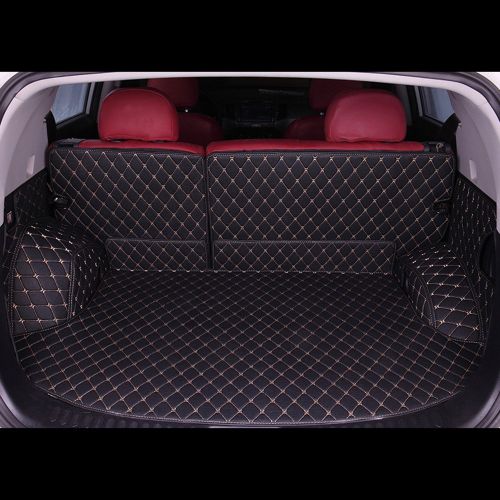  Cool car automotive Cool car Custom fit Cargo Mat boot liner Waterproof full covered cargo liners Leather Boots Liner Pet Mats for Cadillac XT5 XTS CT6 CTS (XT5, Black with black stitches)