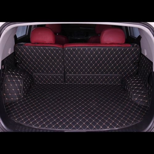  Cool car automotive Cool car Custom fit Cargo Mat boot liner Waterproof full covered cargo liners Leather Boots Liner Pet Mats for Cadillac XT5 XTS CT6 CTS (XTS, Black with red line)