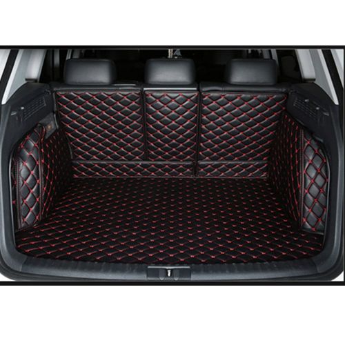  Cool car automotive Cool car Custom fit Cargo Mat boot liner Waterproof full covered cargo liners Leather Boots Liner Pet Mats for Cadillac XT5 XTS CT6 CTS (XTS, Black with red line)