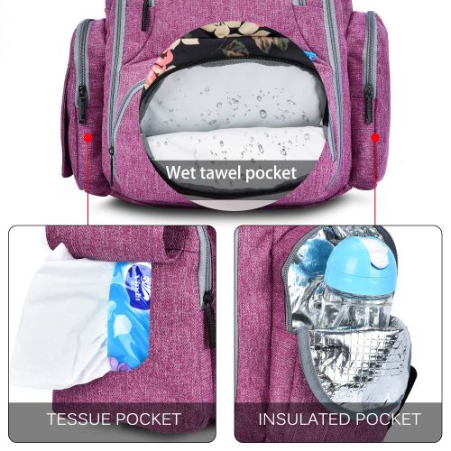  CoolBELL Baby Diaper Backpack with Insulated Pockets/Large Size Water-Resistant Baby...