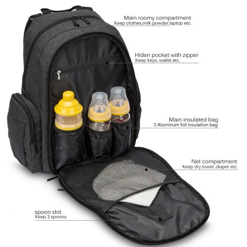  CoolBELL Baby Diaper Backpack with Insulated Pockets/Large Size Water-Resistant Baby...