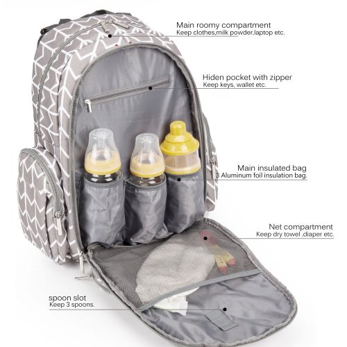  CoolBELL Baby Diaper Backpack with Insulated Pockets/Large Size Water-Resistant Baby...