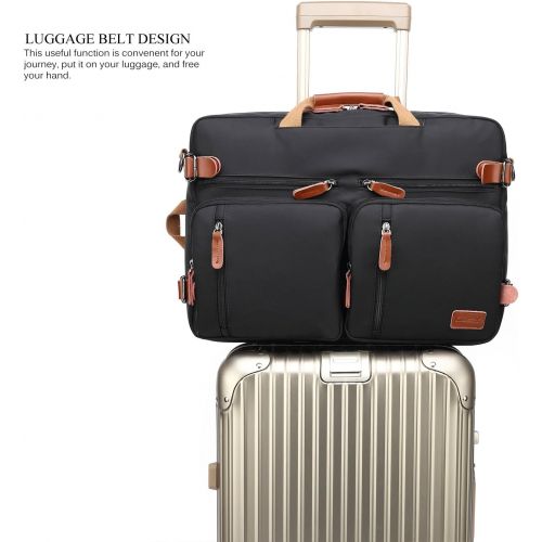  [아마존 핫딜] [아마존핫딜]CoolBELL Convertible Backpack Messenger Bag Shoulder Bag Laptop Case Handbag Business Briefcase Multi-Functional Travel Rucksack Fits 17.3 Inch Laptop for Men/Women (Canvas Dark Co
