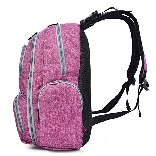  [아마존 핫딜] [아마존핫딜]CoolBELL Baby Diaper Backpack with Insulated Pockets / 15 Inch Water-Resistant Baby Bag/Multi-Functional Travel Knapsack Include Changing Pad (Purple)