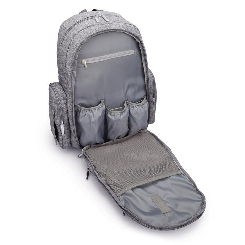  [아마존베스트]CoolBELL Baby Diaper Backpack with Insulated Pockets/Large Size Water-Resistant Baby Bag/Multi-Functional Travel Knapsack Include Changing Pad (Grey)