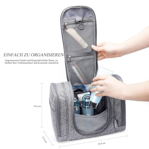  [아마존 핫딜]  [아마존핫딜]CoolBELL Reise Kulturbeutel Kulturtasche Hangendes Dopp-Kit Herren Toilettenartikel Organizer Waschbeutel Frauen Makeup Tasche Kosmetiktasche,Grau