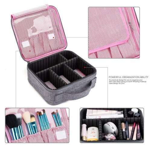  [아마존 핫딜]  [아마존핫딜]CoolBELL Kosmetiktasche Reise Makeup Box Zug Kasten Kosmetikkoffer Kosmetischer Organizer Etui Kulturbeutel Kulturtasche mit Teiler fuer Make-up Buerste Schmuck Toilettenartikel,Grau