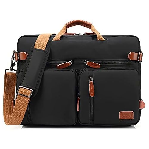  [아마존베스트]CoolBELL Convertible Backpack Messenger Bag Shoulder Bag Laptop Case Handbag Business Briefcase Multi-Functional Travel Rucksack Fits 17.3 Inch Laptop for Men/Women (Black)