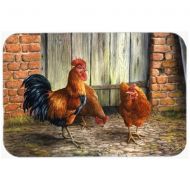 CoolCookware Rooster & Chickens by Daphne Baxter Glass Large Cutting Board