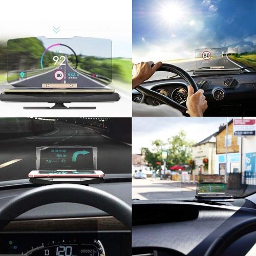  CoolKo Universal HUD Head-Up Display GPS Navigation Frame Windscreen Projector with Qi Wireless Charging Function [Version 2]