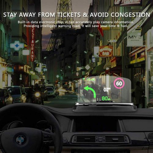  CoolKo Universal HUD Head-Up Display GPS Navigation Frame Windscreen Projector with Qi Wireless Charging Function [Version 2]