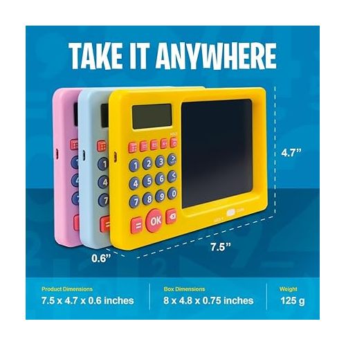  CoolToys Number Genius - Interactive Electronic Math Game with Sketch Pad - Educational Math Learning Games for Kids: Addition, Subtraction, Multiplication, Division, Number Comparison&Logic - Yellow