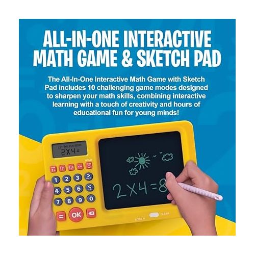  CoolToys Number Genius - Interactive Electronic Math Game with Sketch Pad - Educational Math Learning Games for Kids: Addition, Subtraction, Multiplication, Division, Number Comparison&Logic - Yellow