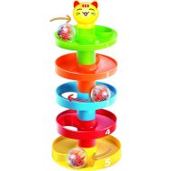 5 Layer Ball Drop and Roll Swirling Tower for Baby and Toddler Development Educational Toys | Stack, Drop and Go Ball Ramp Toy Set Includes 3 Spinning Acrylic Activity Balls with Colorful Beads