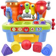 CoolToys Toddler Toy Workshop Playset with Interactive Sounds and Lights, Kids Educational Toy for Learning Colors, Shapes, Numbers, and Alphabet