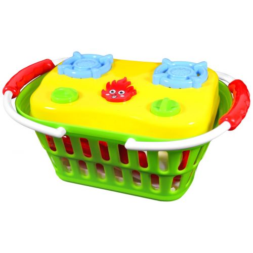  CoolToys Fruit and Vegetable Cutting Playset in Plastic Grocery Basket (13 Pieces)