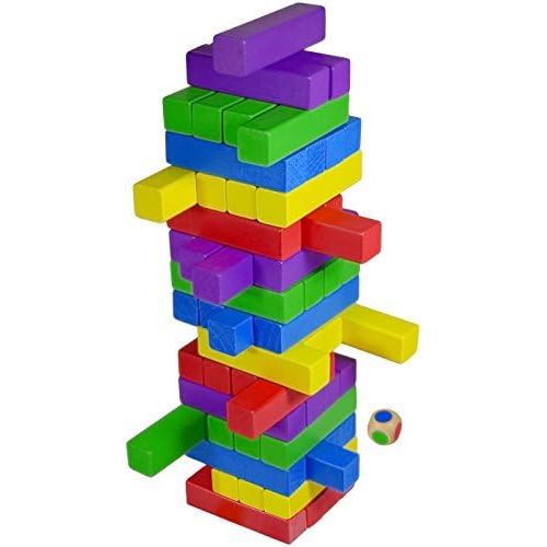  [아마존베스트]CoolToys Timber Tower Wooden Block Stacking Game  Color Match Playset (60 Pieces)