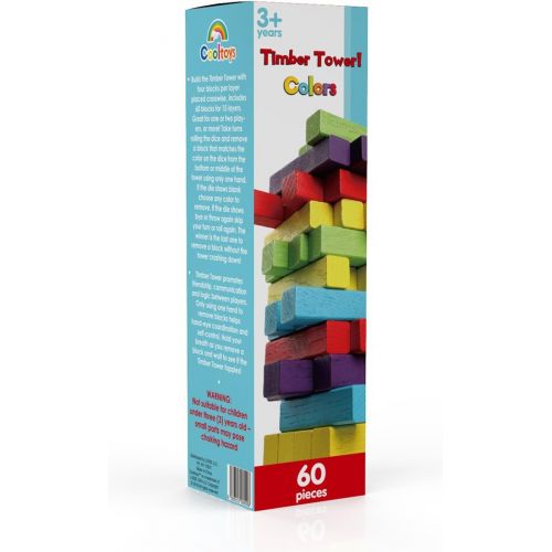  [아마존베스트]CoolToys Timber Tower Wooden Block Stacking Game  Color Match Playset (60 Pieces)