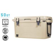 BISON COOLERS Medium 50 Quart Rotomolded Cooler Box for Beer, Liquid or Lunch | Long Lasting Ice Chest with Hard Shell, Lid and Liner | Includes 5 Year Warranty | Made in The USA