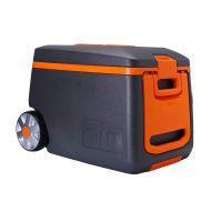 GiNT Rolling Cooler with Handle, 53 Quart Ice Chest Cooler with Wheels, 3-7 Days Ice Retention, Gray