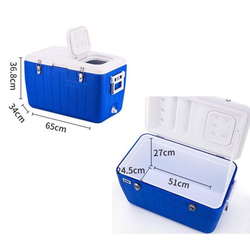  Cooler Box Camping Multifunction Plastic Creative with Temperature Display - Household Travel Insulation Box - Outdoor Picnic - Blue