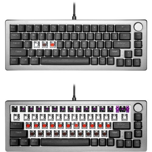  Cooler Master CK720 65% Customizable Mechanical Keyboard (Space Gray, White Switches)