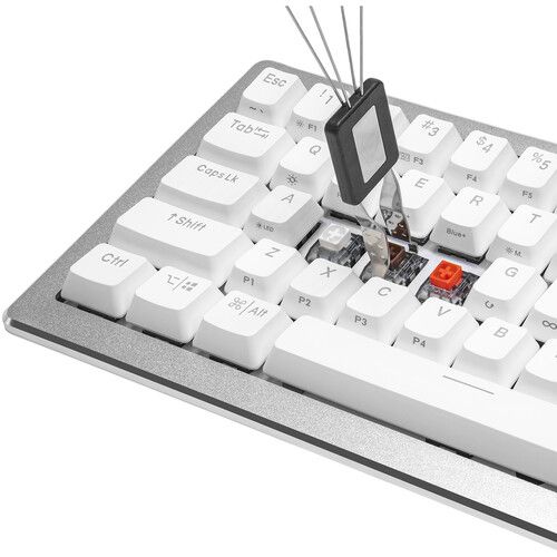  Cooler Master CK720 65% Customizable Mechanical Keyboard (Silver White, White Switches)