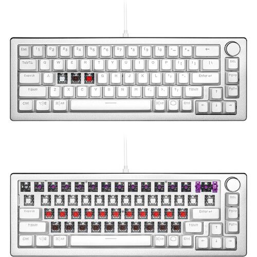  Cooler Master CK720 65% Customizable Mechanical Keyboard (Silver White, Brown Switches)
