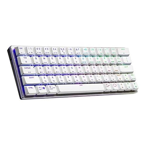  Cooler Master SK622 Wireless 60% Sliver White Mechanical Keyboard with Low Profile Red Switches, New and Improved Keycaps, and Brushed Aluminum Design