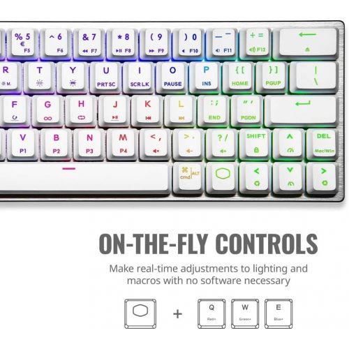  Cooler Master SK622 Wireless 60% Sliver White Mechanical Keyboard with Low Profile Red Switches, New and Improved Keycaps, and Brushed Aluminum Design