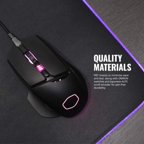  Cooler Master mm830 Gaming Mouse with 24, 000 DPI Sensor, Hidden D-Pad Buttons, 4-Zone RGB, and Precision Wheel