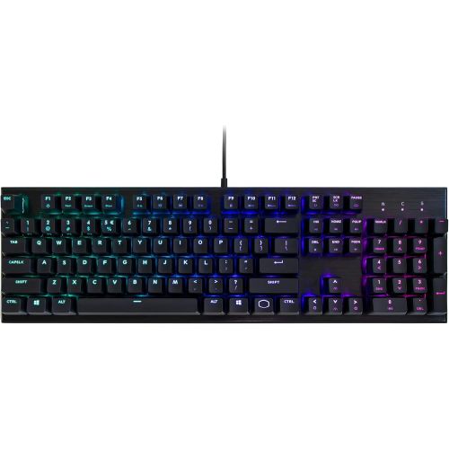  Cooler Master CK552 Gaming Mechanical Keyboard with Gateron Red Switch with RGB Back Lighting - Pure Black, Full