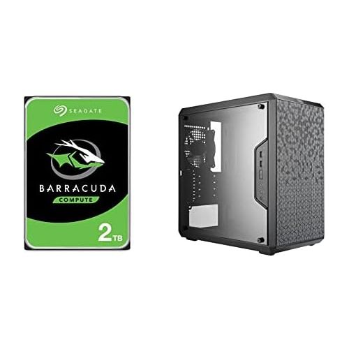  Cooler Master MasterBox Q300L Micro-ATX Tower, Black (MCB-Q300L-KANN-S00) & Seagate Barracuda 2TB Internal Hard Drive HDD ? 3.5 Inch SATA 6Gb/s 7200 RPM 256MB Cache 3.5-Inch