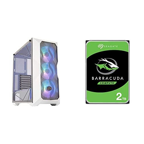  Cooler Master MasterBox TD500 Mesh White Airflow ATX Mid-Tower & Seagate Barracuda 2TB Internal Hard Drive HDD ? 3.5 Inch SATA 6Gb/s 7200 RPM 256MB Cache 3.5 ? Frustration Free Pac