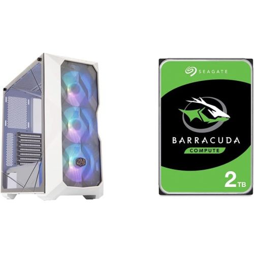  Cooler Master MasterBox TD500 Mesh White Airflow ATX Mid-Tower & Seagate Barracuda 2TB Internal Hard Drive HDD ? 3.5 Inch SATA 6Gb/s 7200 RPM 256MB Cache 3.5 ? Frustration Free Pac