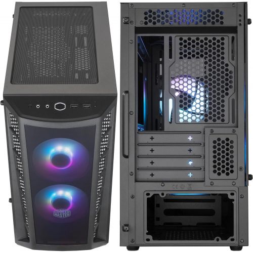  [아마존베스트]Cooler Master MasterBox MB320L ARGB Micro-ATX with Dual ARGB Fans, DarkMirror Front Panel, Mesh Front Intake Vents, Tempered Glass Side Panel & ARGB Lighting System