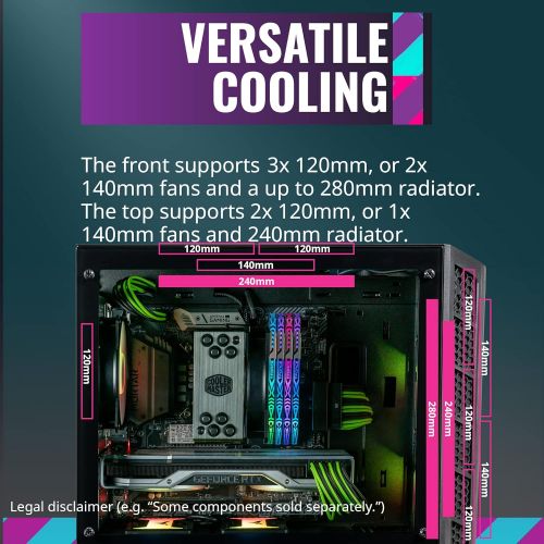  [아마존베스트]Cooler Master MasterBox MB320L ARGB Micro-ATX with Dual ARGB Fans, DarkMirror Front Panel, Mesh Front Intake Vents, Tempered Glass Side Panel & ARGB Lighting System