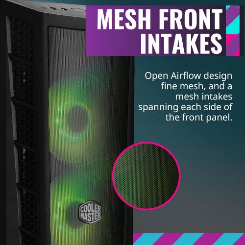  [아마존베스트]Cooler Master MasterBox MB311L ARGB Airflow Micro-ATX Tower with Dual ARGB Fans, Fine Mesh Front Panel, Mesh Intake Vents, Tempered Glass Side Panel & ARGB Lighting System