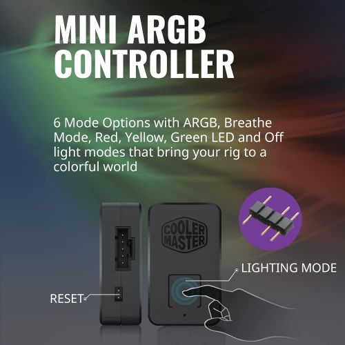  [무료배송]Cooler Master A71C ARGB AMD Ryzen Low-Profile CPU Air Cooler, Anodized Black Aluminum Fins, Copper Insert Base, MF120 120 ARGB Lighting Fan for AMD Ryzen