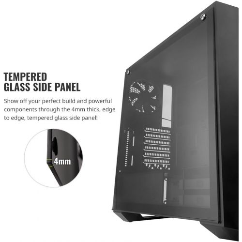  MasterBox Pro 5 RGB ATX Mid-Tower with 3 x 120mm RGB Fans, Tempered Glass Side Panel, DarkMirror Front Panel and Internal Configuration by Cooler Master