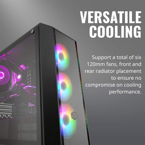  MasterBox Pro 5 RGB ATX Mid-Tower with 3 x 120mm RGB Fans, Tempered Glass Side Panel, DarkMirror Front Panel and Internal Configuration by Cooler Master